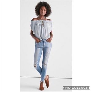 Lucky brand off shoulder blouse size large